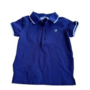 Mayoral Baby Boys Blue Striped Polo Shirt - 12 Months